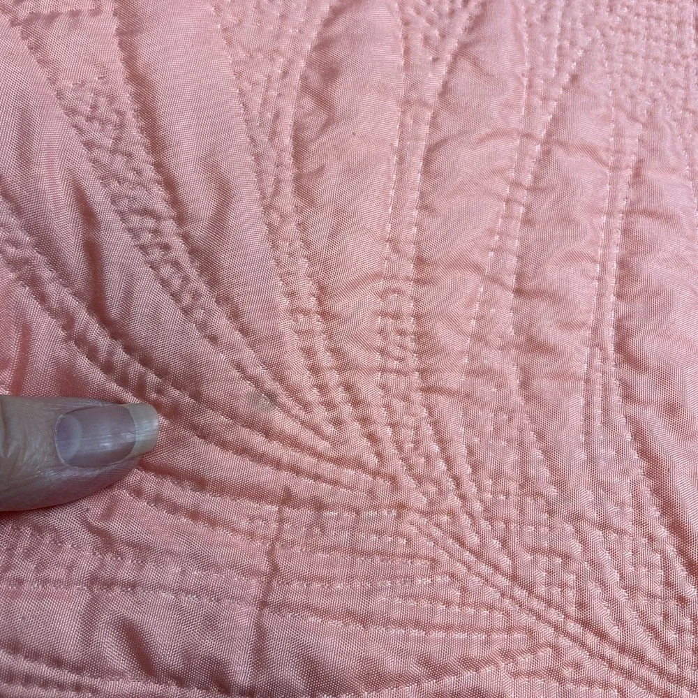 Sleeping Partners Quilted Coverlet Full/Double Coral‎ Orange Embroidered Floral